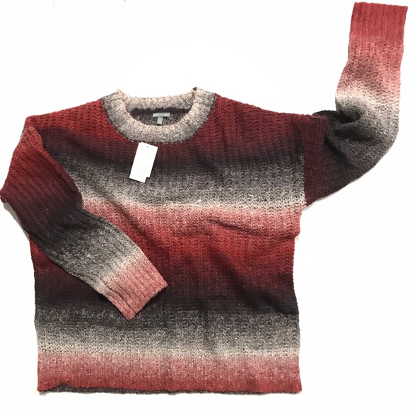 Charlotte Russe Sweaters - Striped Sweater w/ Irregular Shadings and Textures